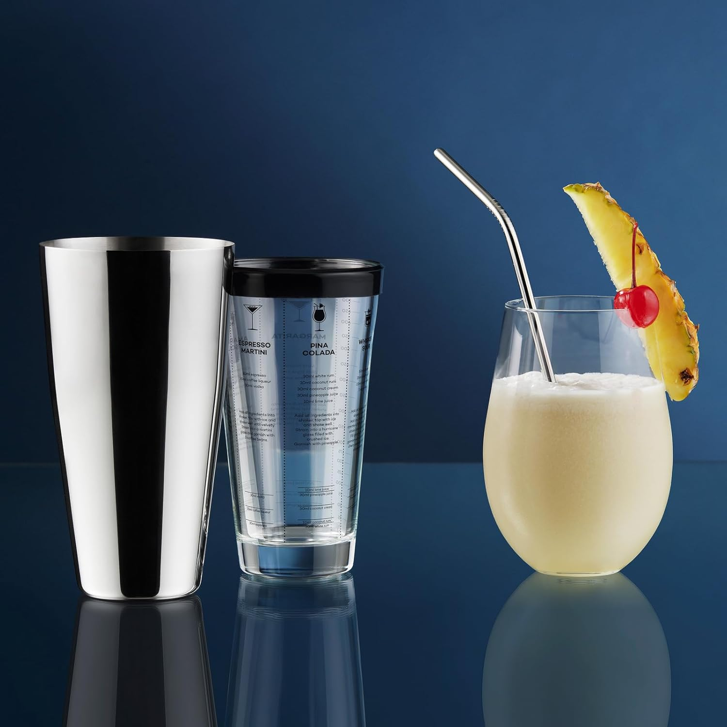 Maxwell & Williams Cocktail & Co Boston Cocktail Recipe Shaker 400ML Gift Boxed