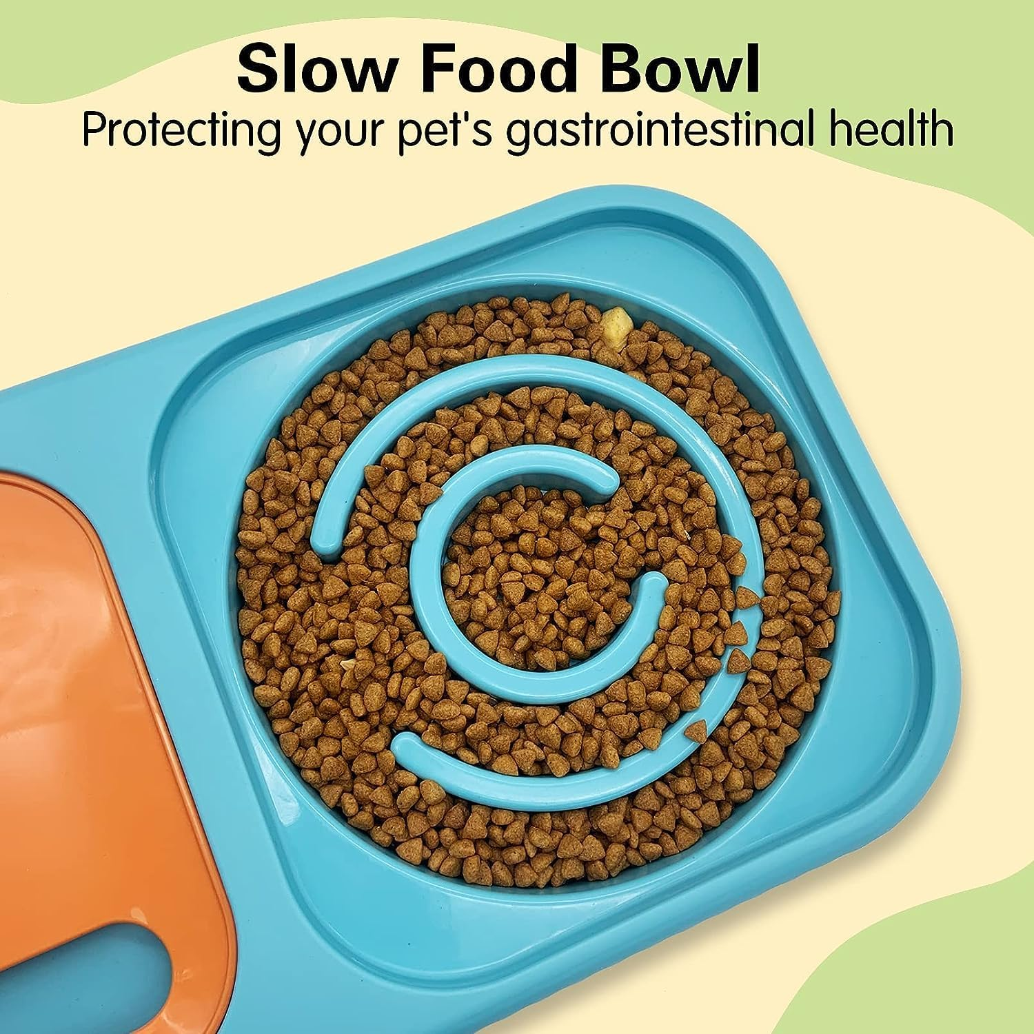 Slow Feeder Dog Bowl, Slow Feeder Dog Cat Bowl with Automatic Gravity Water Bottle Set, for All Size Dogs Cats, Slow Eating, Stop Gulping, Promotes Digestion and Reduces Vomiting. (Gery White) image number 2