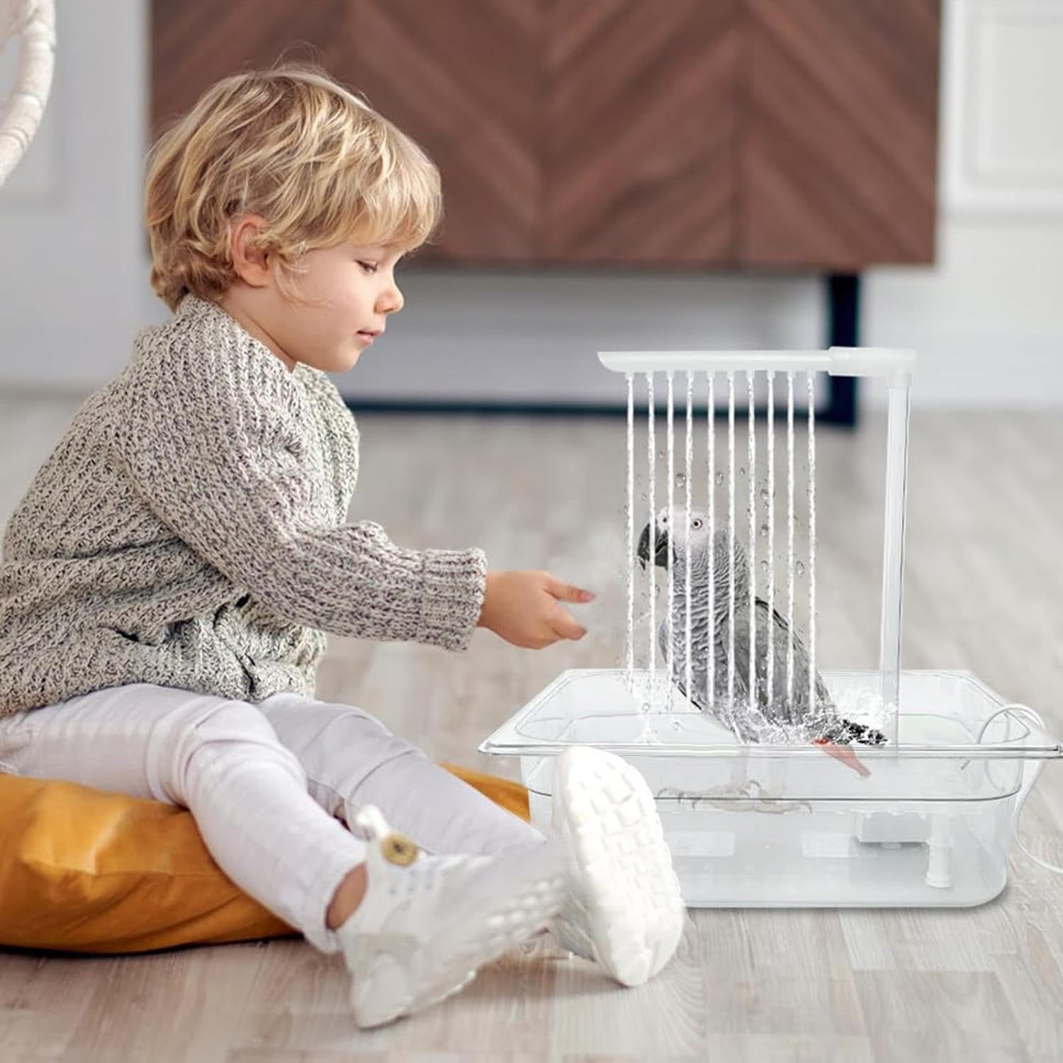 Multipurpose Bird Bathtub, Bird Automatic Bathtub, Bird Automatic Bath Shower, Parrot Bathtub, Automatic Parrot Shower Box, Automatic Parrot Bath Fountain for African Grey, Cockatiel, Conure image number 1