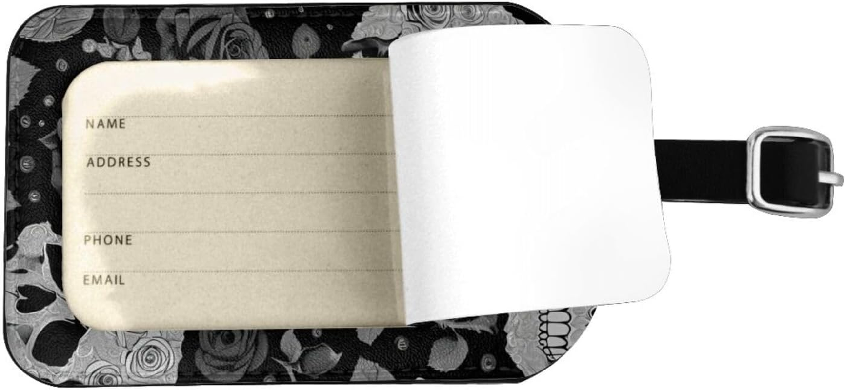 Skull Print Elegant Tag Stylish Tag Luggage Tag 4.3 X 2.76 Inch for Suitcases Travel Bags image number 1