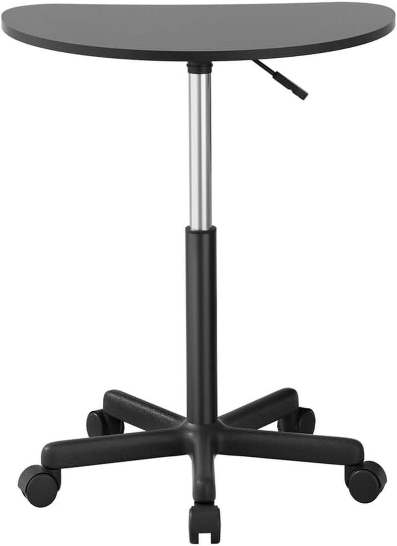 Artiss Laptop Table, 60-80Cm Height Adjustable Stand Desk Desktop Computer Standing Study Desks Bed Side Tables Home Office Travel Studio Furniture, Portable 360&deg; Rotating Lockable Caster Wheels Black image number 1