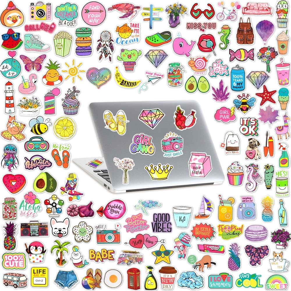 Cute VSCO Stickers Set 250 Pieces for Girls Kids Waterproof Deal for Hydroflasks Laptops Scrapbooking image number 4