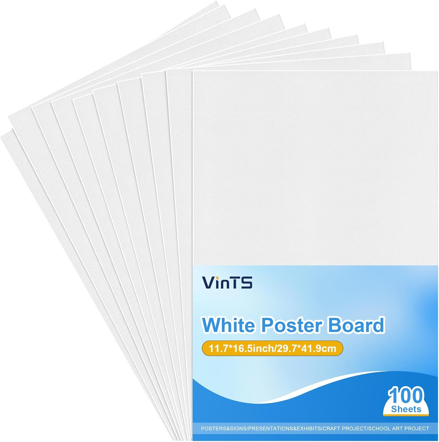 50 Pcs Poster Boards, Vints 11.7 * 16.5 Inches A3 Size 10 Assorted Colorful Poster Board Bright Blank Display Board for School Arts, Classroom Crafts, Exhibits and Notices