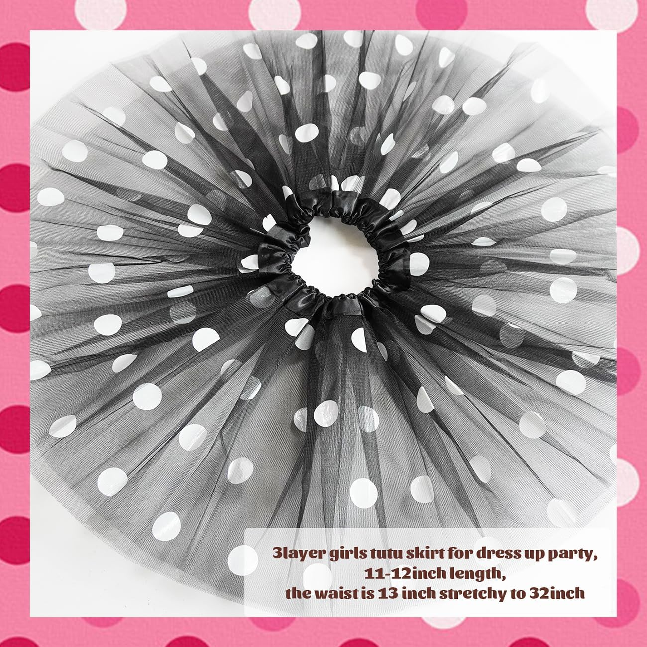 Girls' Polka Dot Tutu Glitter Ballet 3 Layer Tulle Dance Skirt Mouse Little Girls 3-8Y Costume Dress up Tutu - Blue image number 4