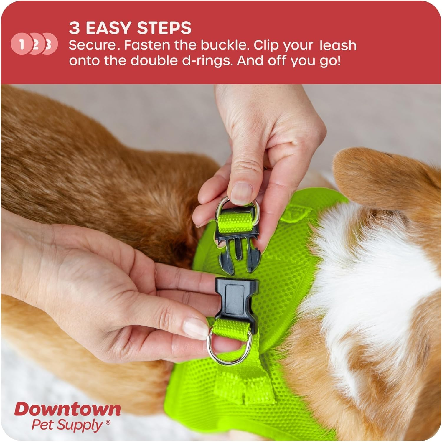 Downtown Pet Supply No Pull, Step in Adjustable Dog Harness with Padded Vest, Easy to Put on Small, Medium and Large Dogs (Atomic Yellow, XXS) image number 2