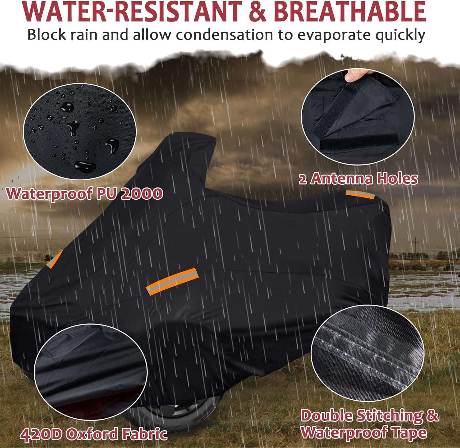 Starknightmt Spyder Full Cover, Waterproof Cover Compatible with Can Am Spyder RT/RT Limited 2010-2019 All Weather Protection Replacement OEM 219400860 Accessories image number 4