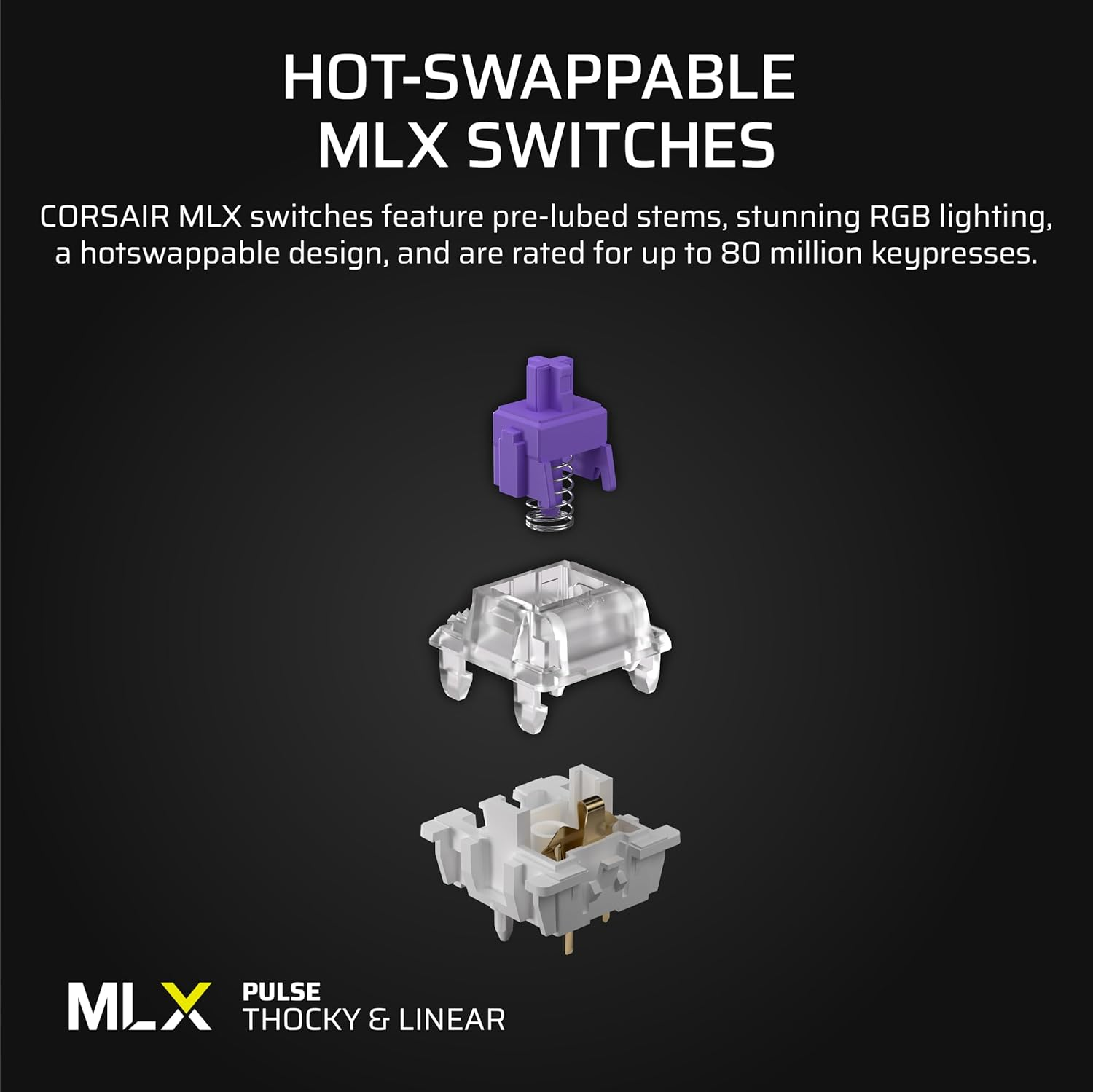 CORSAIR Vanguard 96 Wired Mechanical Gaming Keyboard &ndash; 96% Layout, MLX Pulse Linear Switches, 8000Hz Polling, LCD Display, Virtual Stream Deck, G-Keys, SOCD Flashtap, QWERTY US &ndash; Black and White image number 3