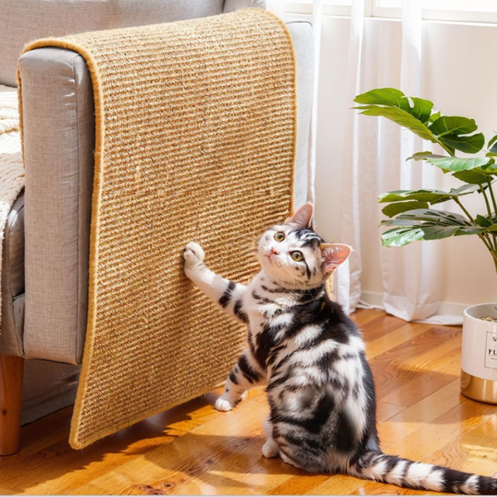 Sisal Cat Scratching Pad, Claw Sharpening Board for Cats, Sofa Scratch Mat, Shed- Natural Sisal Material, Cat Claw Care Accessory image number 2