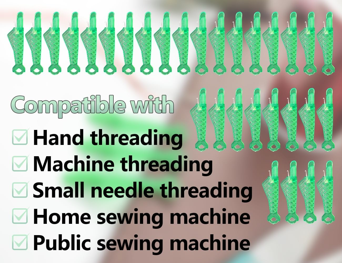 AOYEGIC Pack of 30 Needle Threaders, Plastic Threading Aid, Fish Threader, Sewing Machine Accessories, Needle Threading Tool for Hand Sewing, Needle Threader for Needles, Sewing Needles image number 4