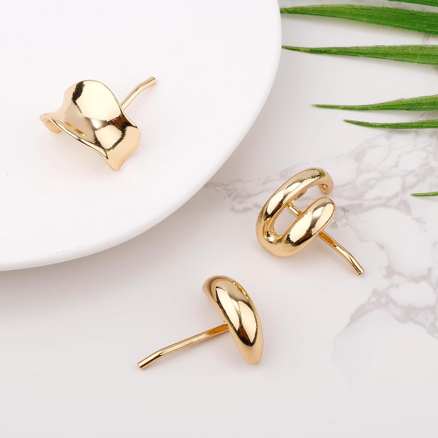 3Pcs Hair Clips Ponytail Clips Gold Alloy Fashion Hair Cuffs Tail Cover Cuff French Hair Clips Cuffs for Ponytail Accessories for Women and Girls image number 6