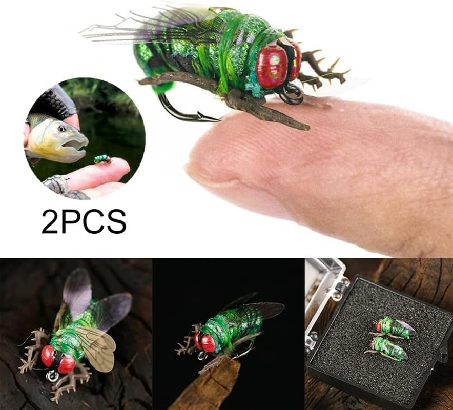 Origlam 2Pcs Realistic Trout Lure Fly Fishing Lures, Fly Fishing Trout Lures