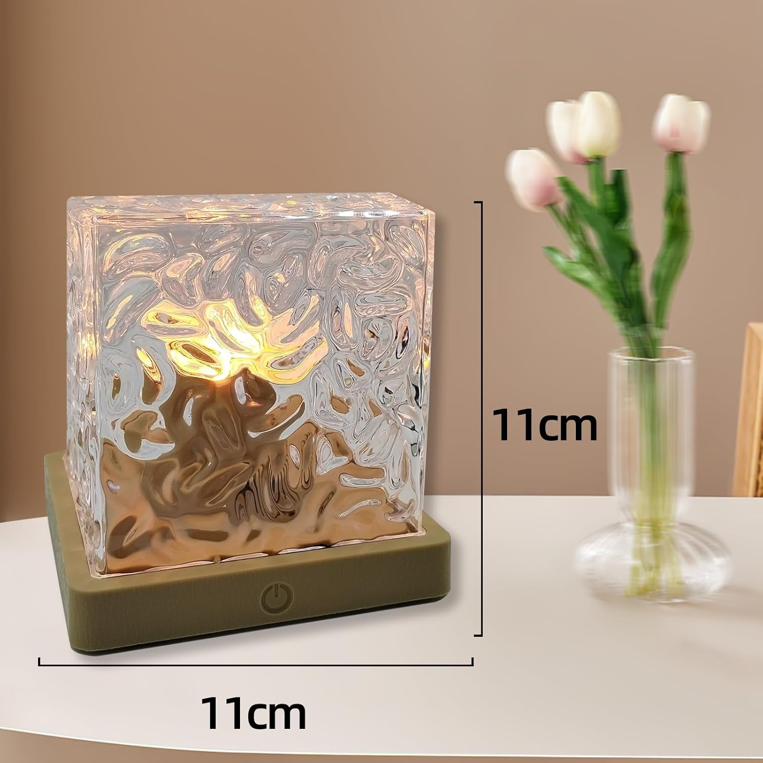 Northern Lights Lamp, Cube Ocean Water Ripple Projector, 16 Colors Rotating Flame Lamp Dynamic Ripple Effect for Bedroom, Office, Bar, and Restaurant Decor (Square) image number 2