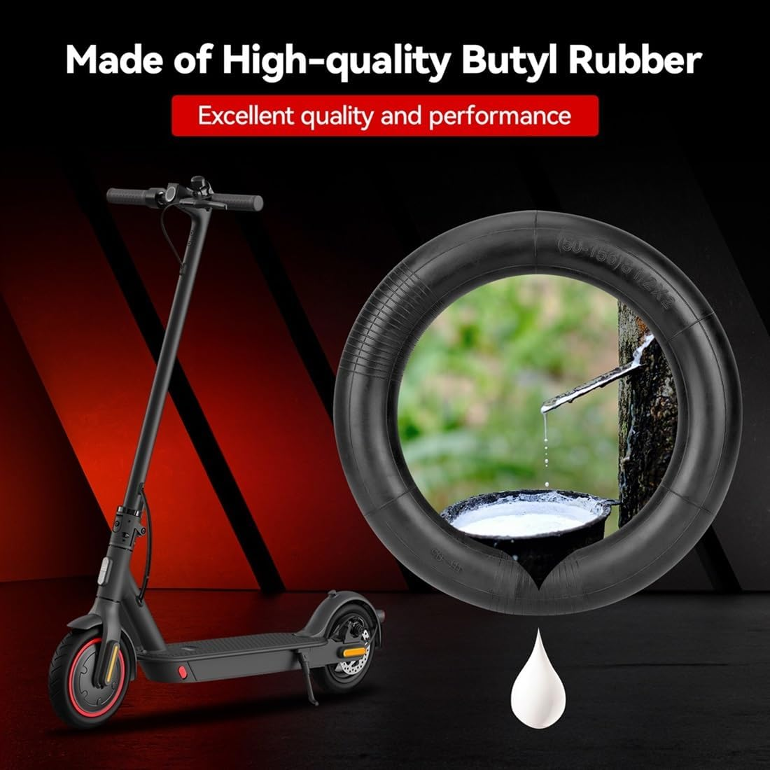 Aibiku 8.5-Inch Thickened Inner Tubes, Inflatable Tires for Xiaomi M365, Gotrax GXL V2 Scooter Inflated Spare Tire - with Valve Extension and Metal Valve Caps, 8 1/2 X 2 (Pair) image number 1