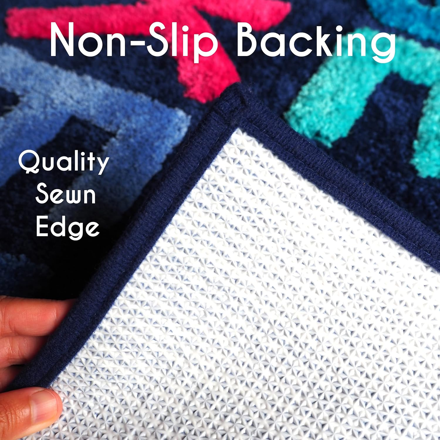 Evovee Get Naked Bath Mat Funny Cute Bathroom Rugs Blue Rainbow Multicolor Colorful Get Naked Rug Shower Funny Bathroom Decor Fun Cute Bath Mat Non-Slip Washable image number 1