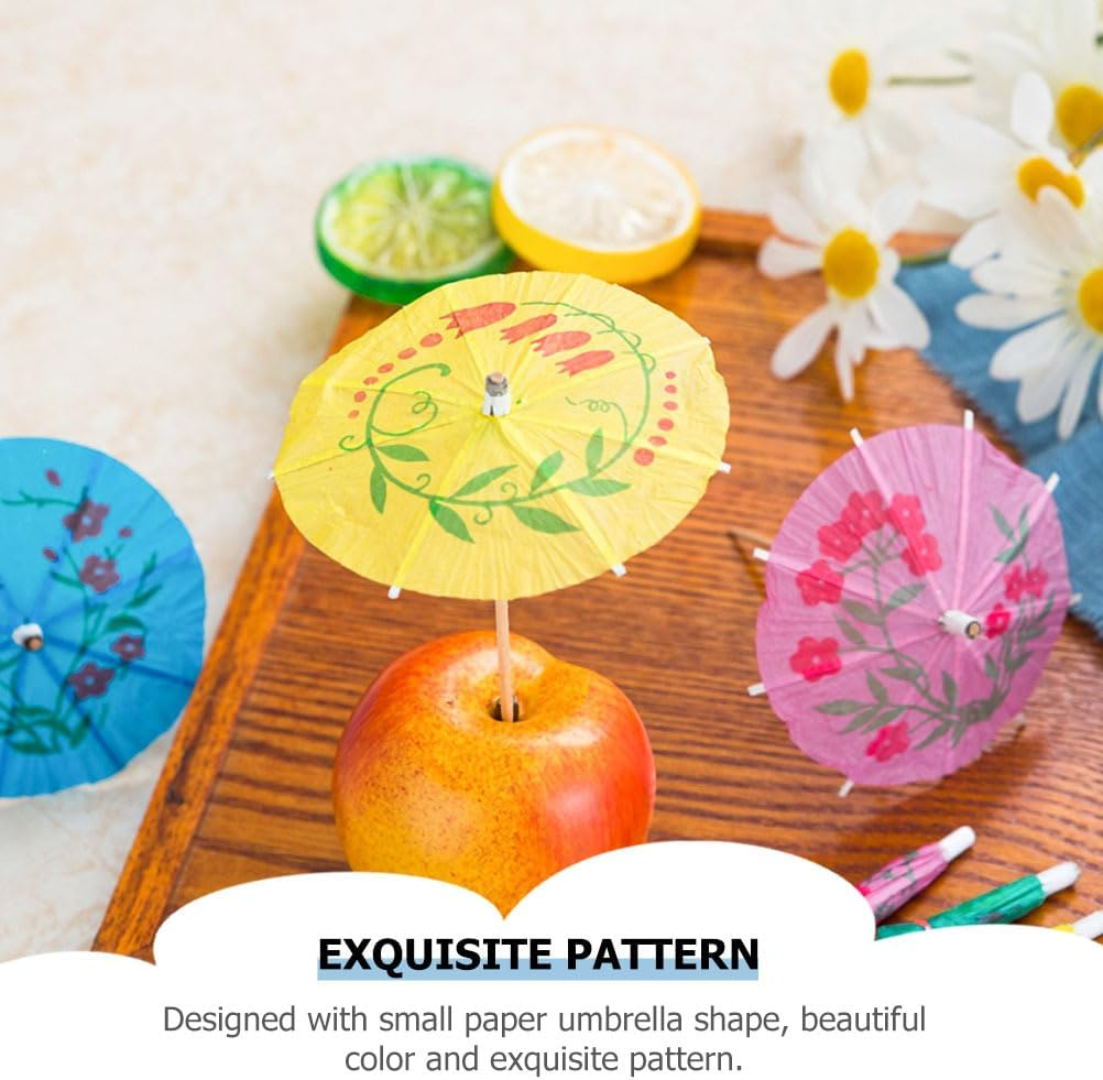 Alipis Cocktail Small Umbrella Picks 288Pcs Parasol Drink Umbrellas for Parties Desserts Cupcake Toppers Summer Hawaiian Luau Decorations image number 2