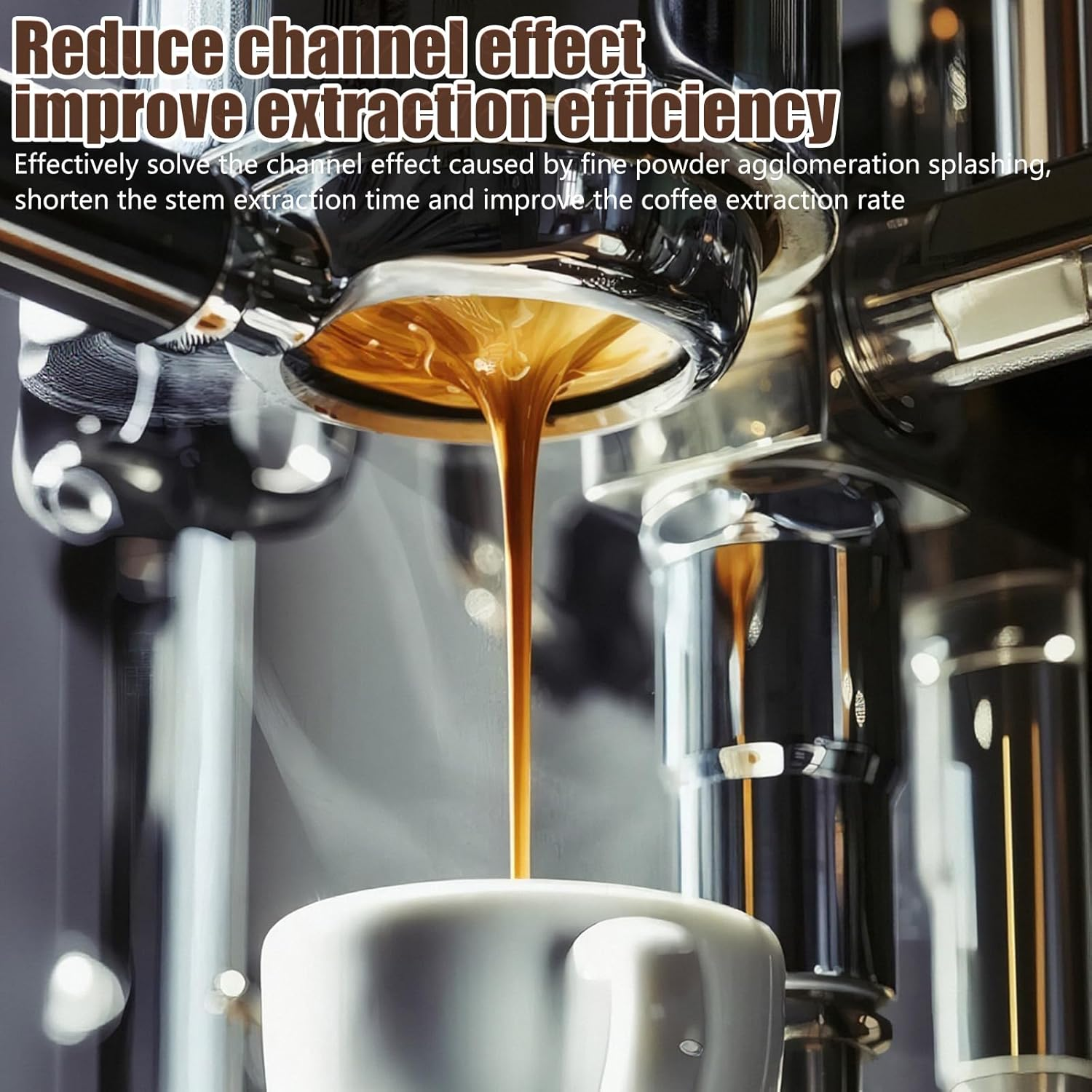 Viiotu Espresso Coffee Stirrer Tool & Distribution Whisk, Professional Barista Stainless Steel Needle Tool with Anti-Slip Base, Rotary Design for Clump Breaking Prevention for Cafes Lovers (53Mm) image number 4