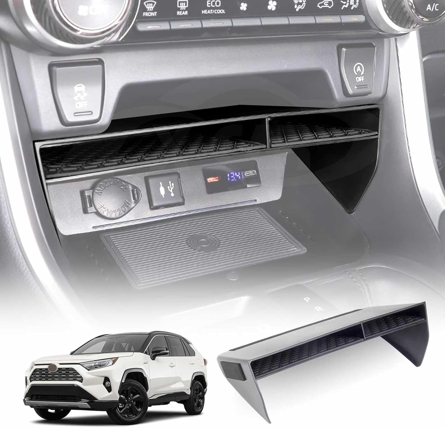 X-CAR Centre Console Armrest Organizers Set for Toyota RAV4 2019-2024 Storage Box Tray Accessories