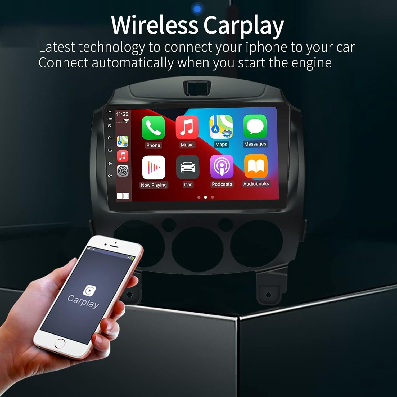 For Mazda 2 Radio Car Stereo 2008-2014 Built-In Carplay/Android Auto/Wifi/Steering Wheel Control/Split Screen/Bluetooth/Gps Navigation/Android 10 image number 3