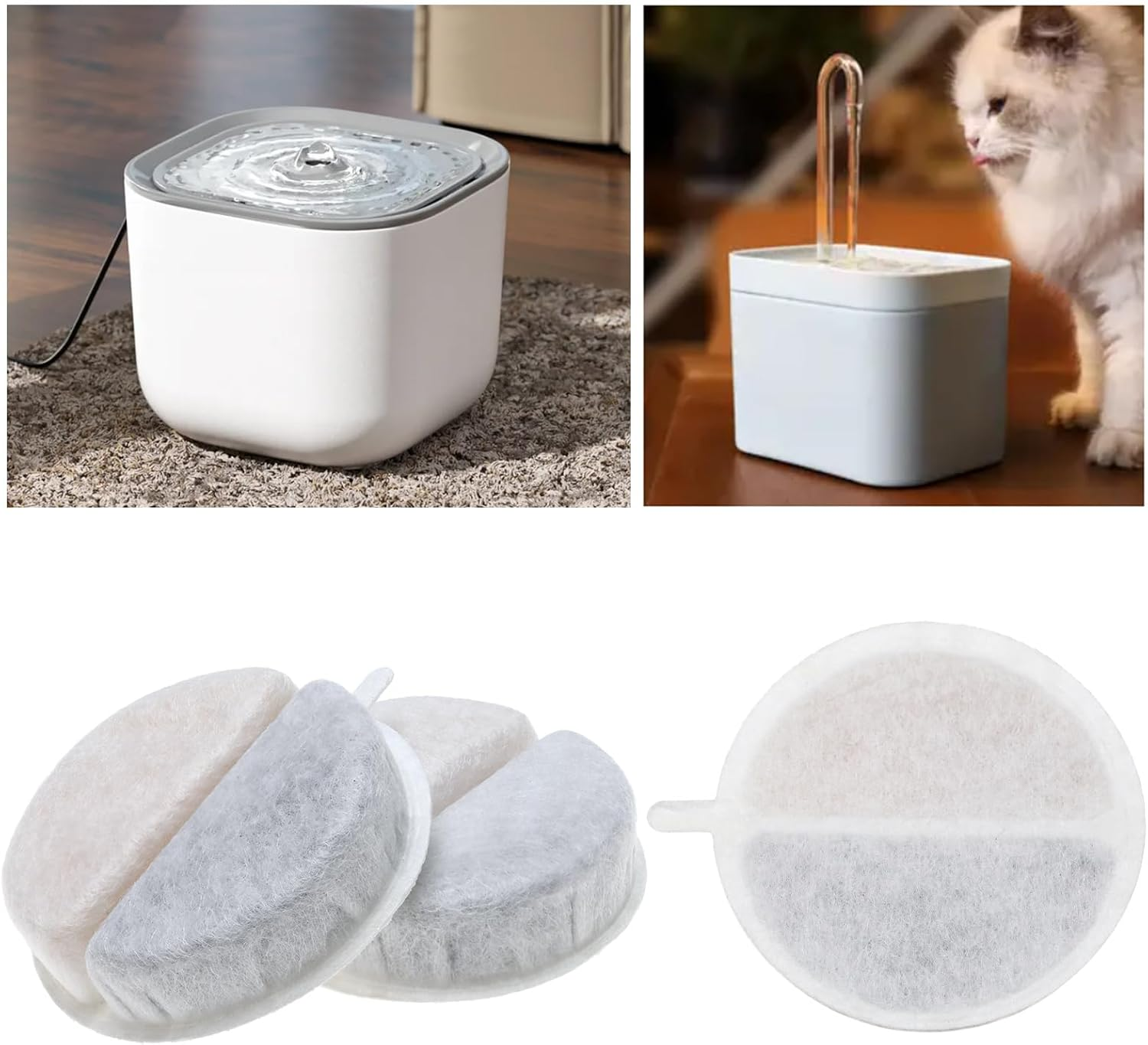 SING F LTD 12PCS Pet Water Fountain Filters Compatible with Nugget & Nugget Lite Water Fountains image number 3