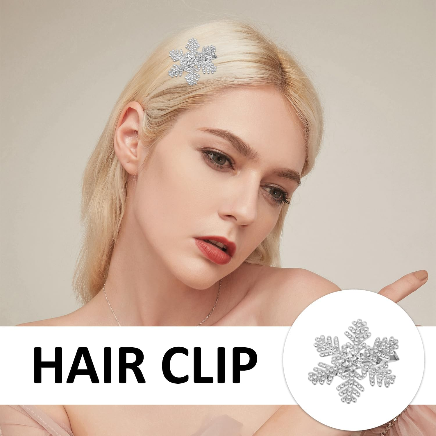 8 Pieces Snowflake Hair Clips Metal Hair Clips Hair Clips Women Exquisite Fashion Hair Accessories Hair Accessories Hair Accessories image number 3