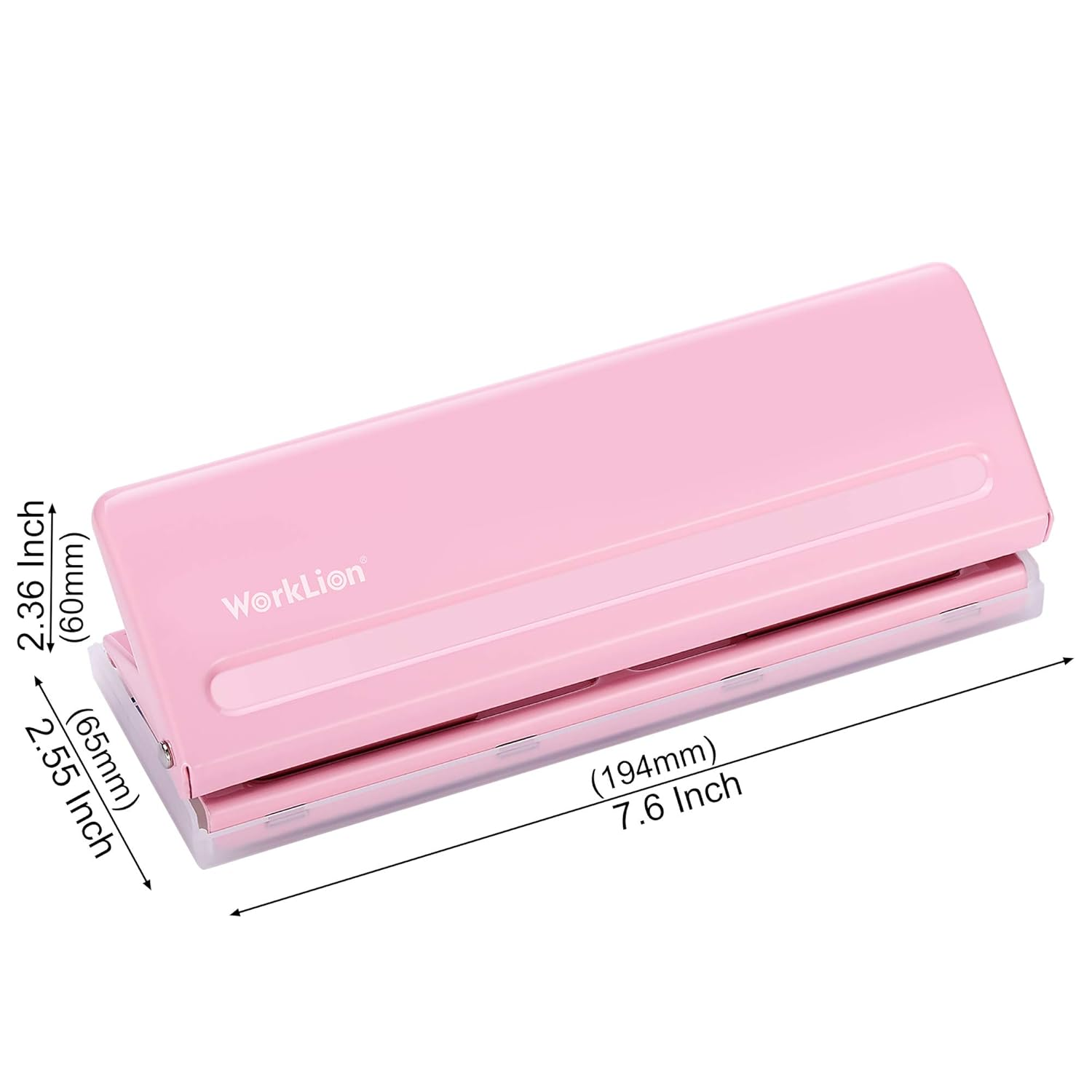 WORKLION Adjustable 6 Hole Punch: Metal Six Hole Puncher for Planners and 6-Ring Binders with 6 Sheet Capacity for A4 / A5 / A6 / Personal/Pocket Size (Pink) image number 3