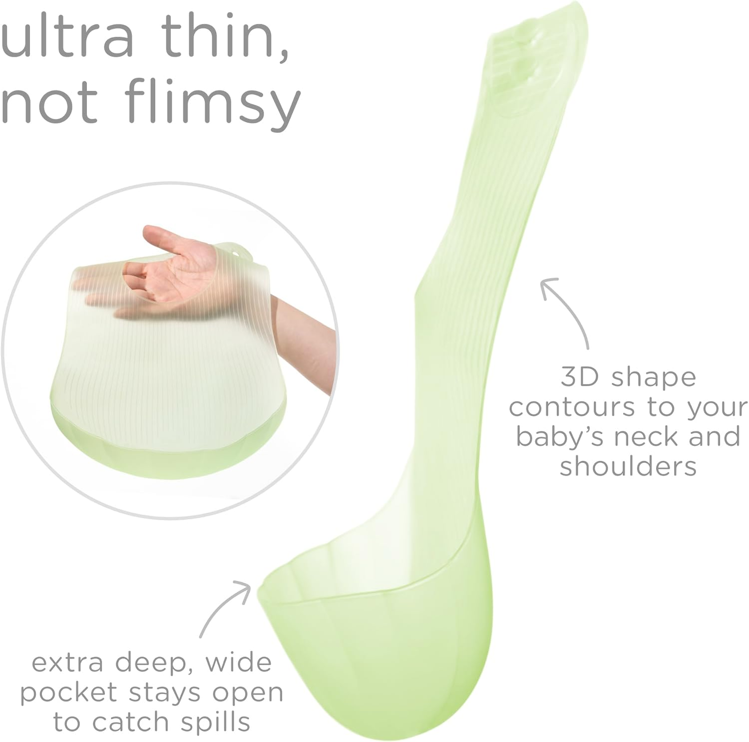 Olababy Fold N Go Silicone Baby Bib W Travel Case | Soft, Lightweight, Waterproof Bibs for Infants & Toddlers | BPA Free image number 4