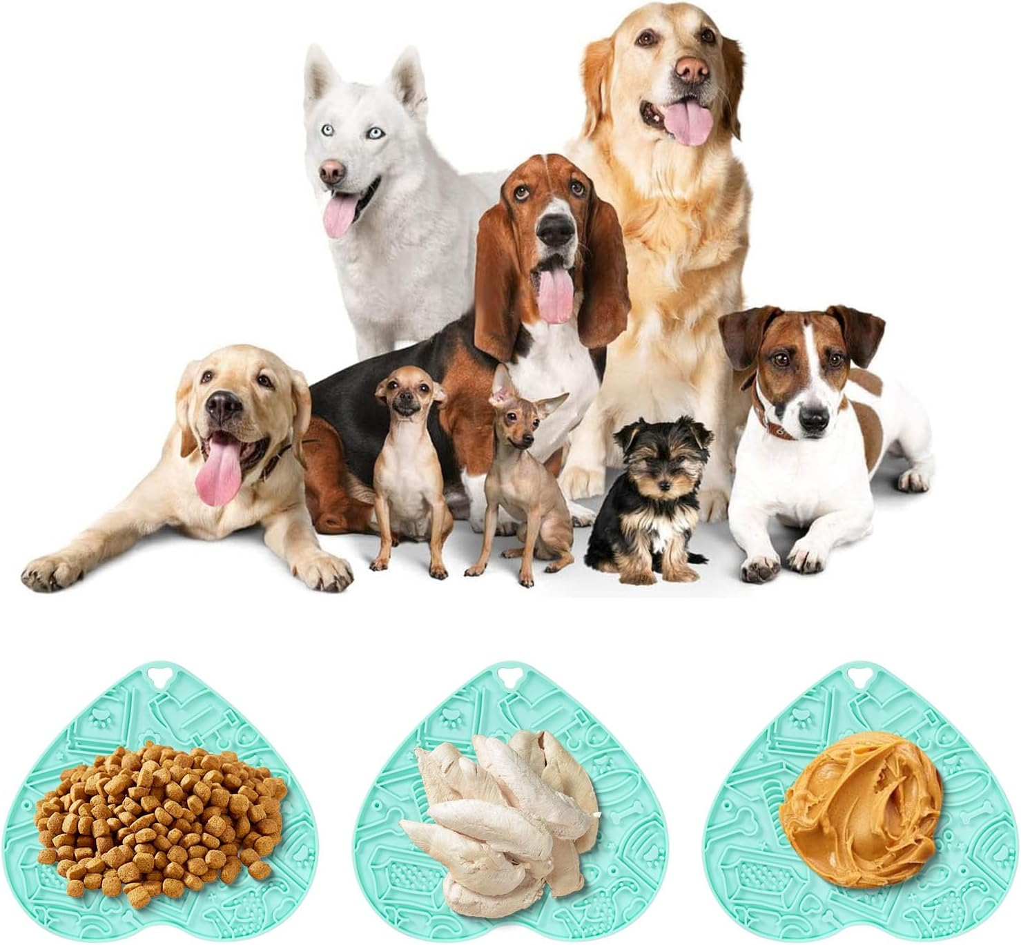 Aruicheng Lick Mat Dog Premium Lick Mat Dog Slow Feeder Dog Lick Mat with Suction Power for Relief of Dog Anxiety Cat Lick Mat Light Blue Lick Mat for Dogs image number 1