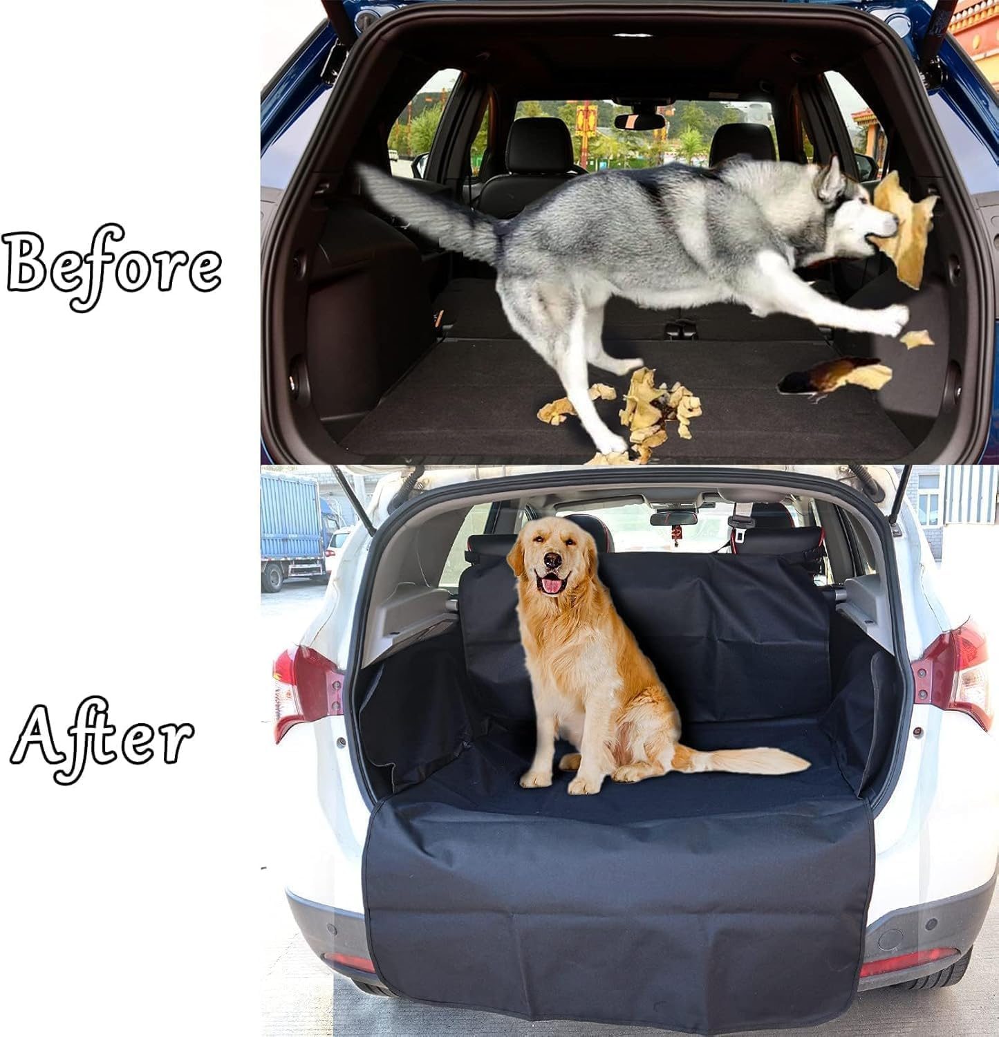 AUTOXBERT Waterproof Car Boot Liner Bumper Tray Pet Rear Seat Cover Dog Trunk Mat, Heavy Duty Waterproof Pet Dog Car Boot Seat Protector Liner Tray Cover Mat. image number 3