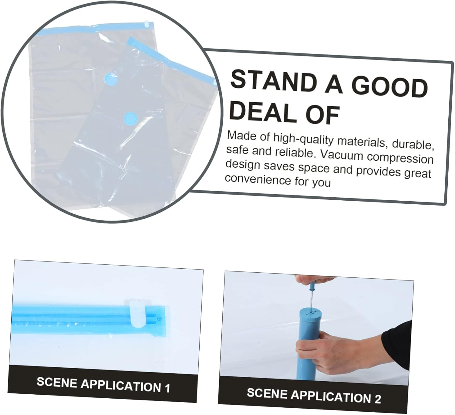 VILLFUL Garment Bags for Travel of Vacuum Storage Bags Space Saving Easy to Use image number 1