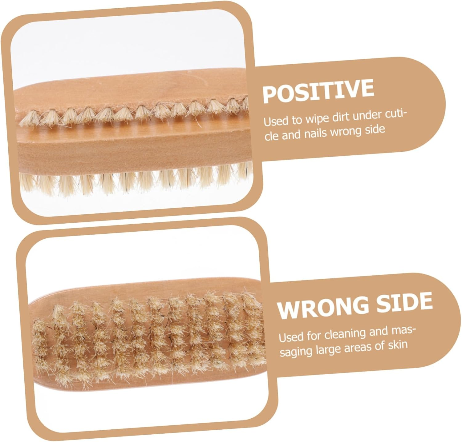 Wooden Bristle Nail Brush Fingernail Brush for Manicure Nail Dust Cleaning Suitable for Home and Salon Use image number 1