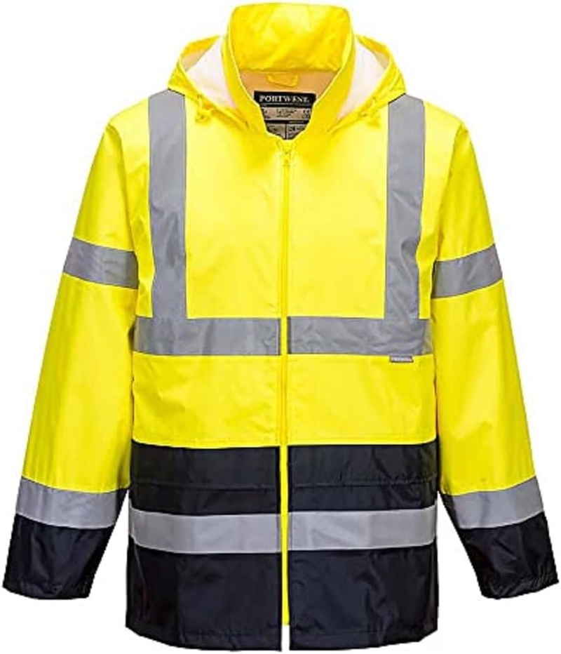 Portwest Hi Vis Classic Contrast Rain Jacket, Yellow/Navy, Large image number 6