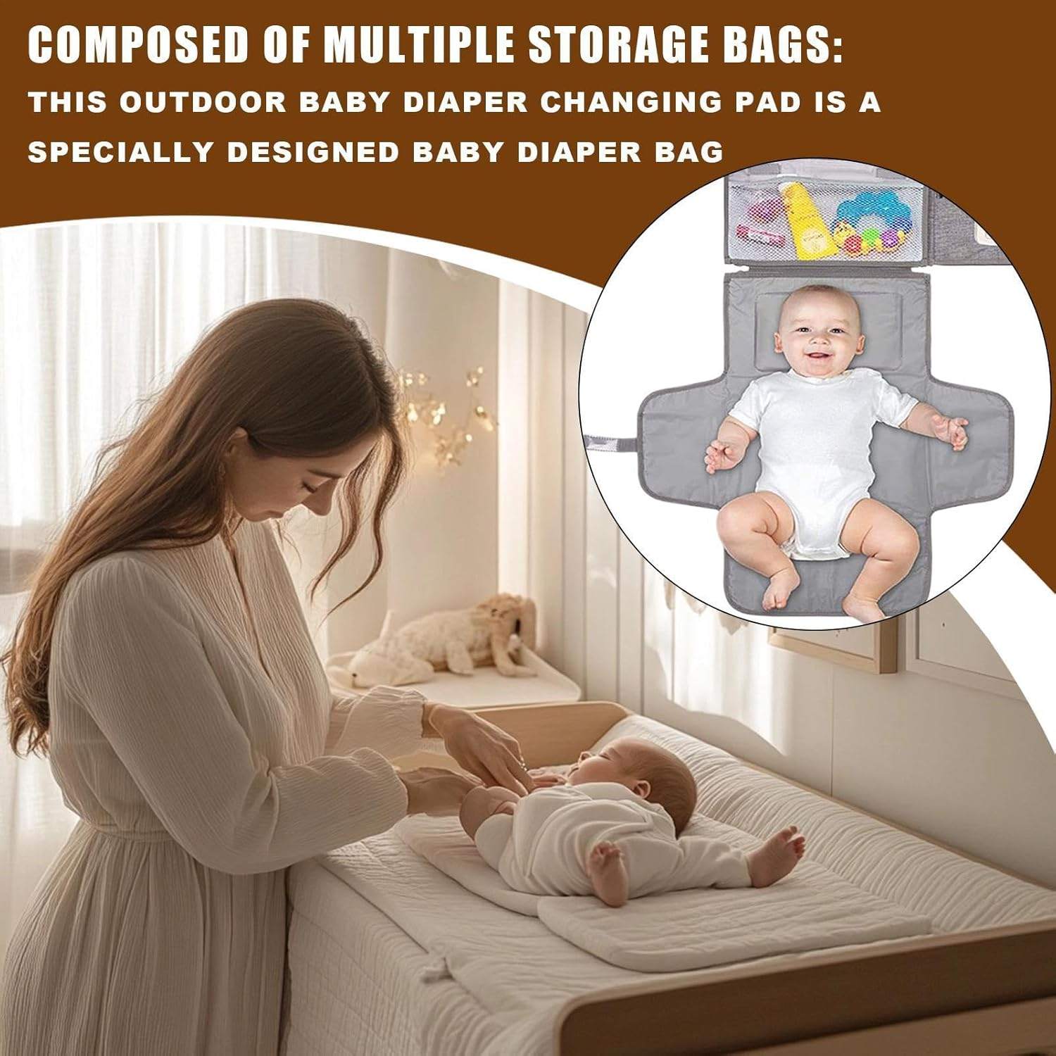 Portable Diaper Changing Station, Outdoor Diaper Mat, Compact Changing Station, Waterproof Changing Pad, Travel Changing Station, Reusable Diaper Mat, Baby Changing Station, The-Go Diaper Mat image number 6