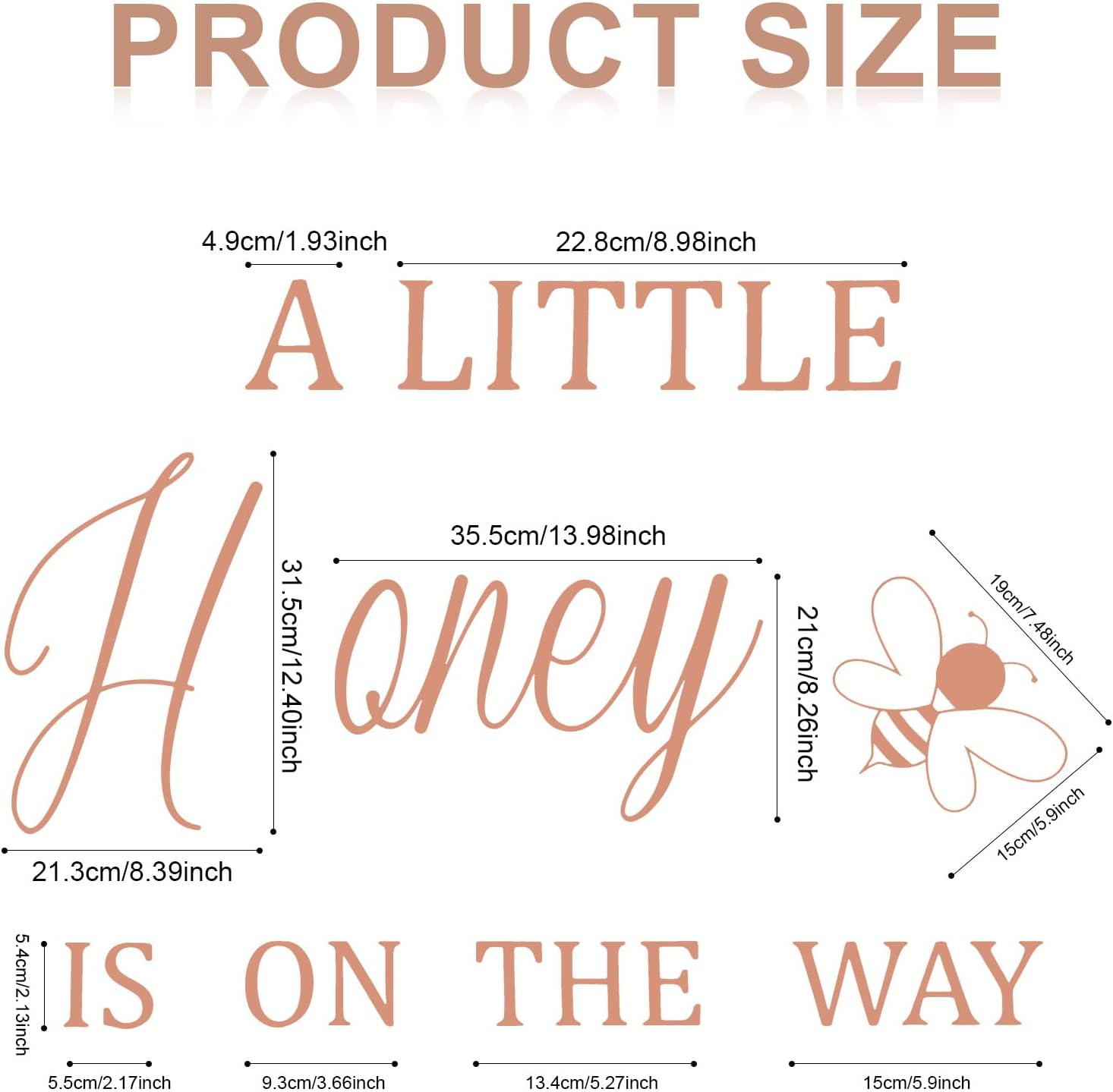 A Little Honey Bee Is on the Way Baby Shower Party Decal, Cute Baby Shower Sign Sticker Bee Themed Gender Reveal Decorations for Backdrop Balloon Arch Nursery Room image number 3