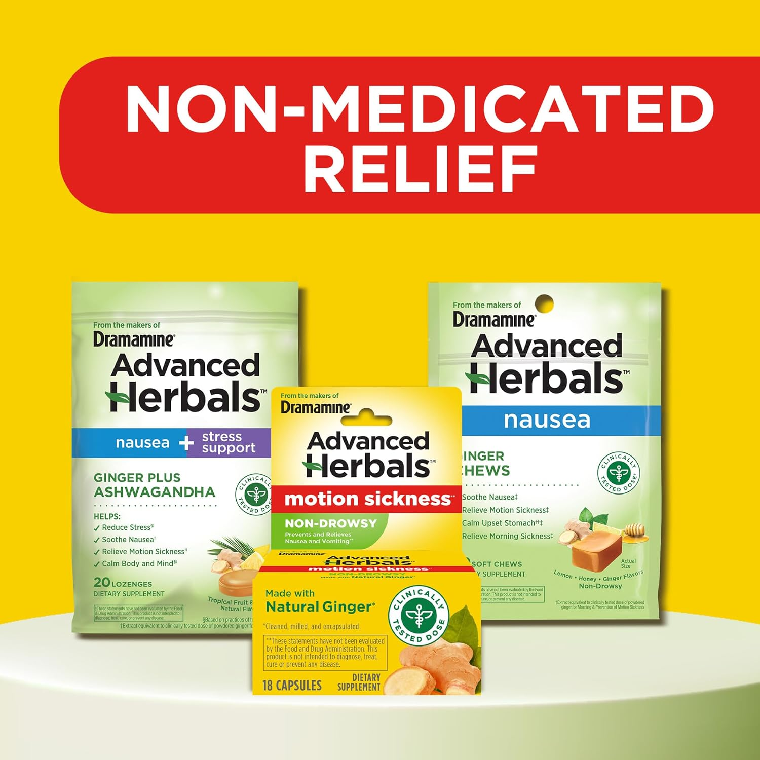 Dramamine Non-Drowsy Naturals with Natural Ginger, 18 Count image number 5