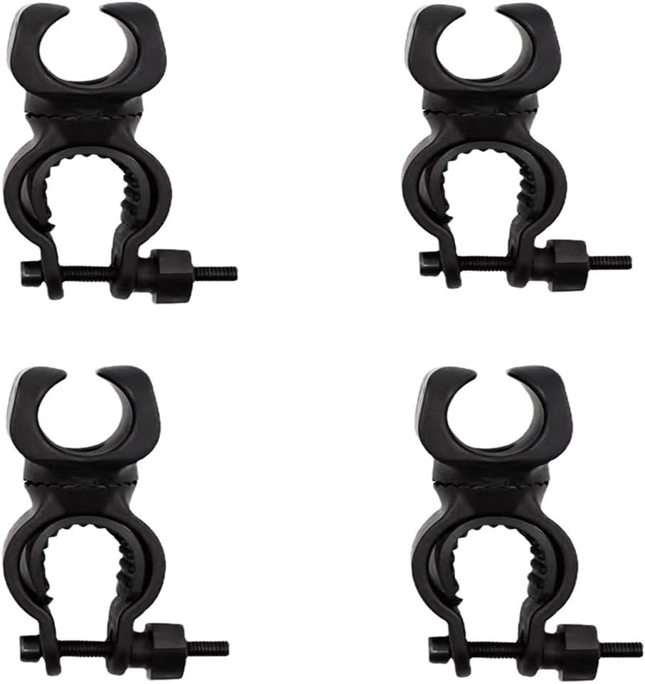 4 Pcs Plastic & Resin Walking Cane Holder, Bicycle Light Rack, Wheelchair Walking Stick Clip, 360 Degree Rotation Crutches Stick Bracket image number 5