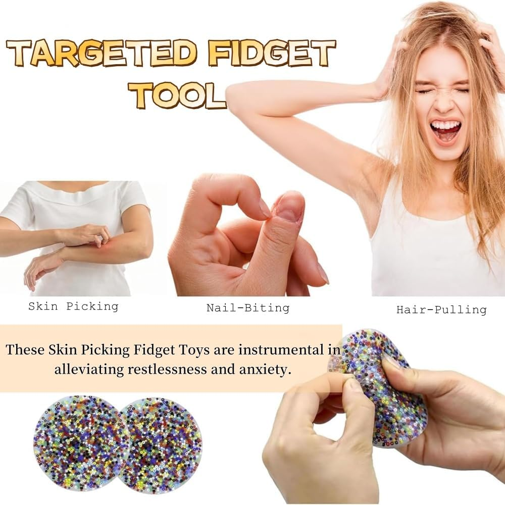 Skin Picking Fidget Toys, Pick Pad Fidget, Picky Party Pad Fidget,Trichotillomania for Skin Pickers, Dermatillomania ，Stress Anxietys Relief Toys for Adults （3Pcs） image number 3
