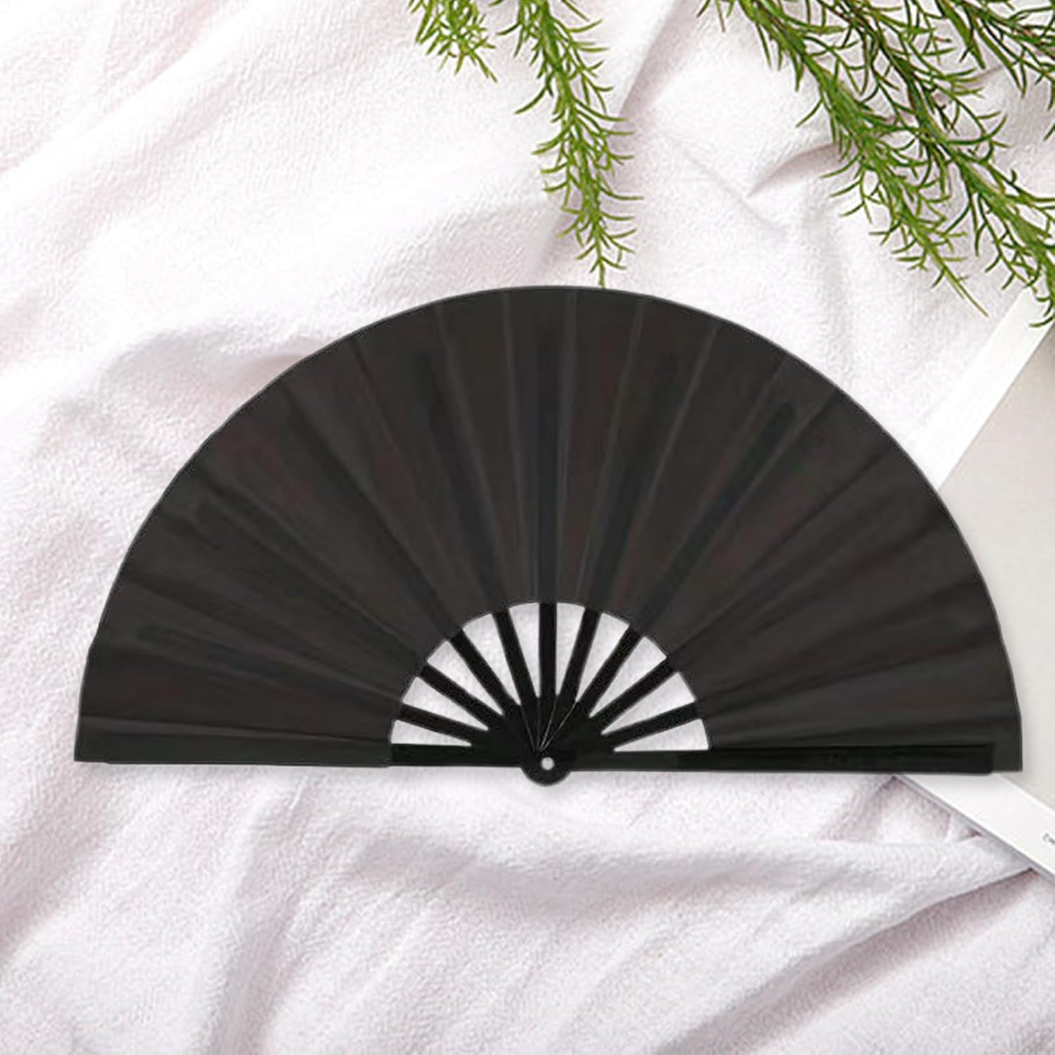 Jwqqwdza 2 Pcs Boots on the Ground Hand Fan for Women Men, 2025 Trendy Large Popping Fans for Line Dancing Party Wedding Photo Props, Decorative Folding Fan (Black, 2 Pcs) image number 5