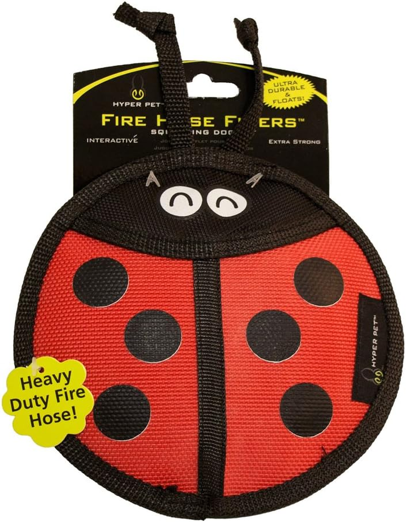 Hyper Pet Firehose Flyers Ladybug Durable Squeaky Dog Toy 9.8 X 1.2 X 6.5 Inches image number 2