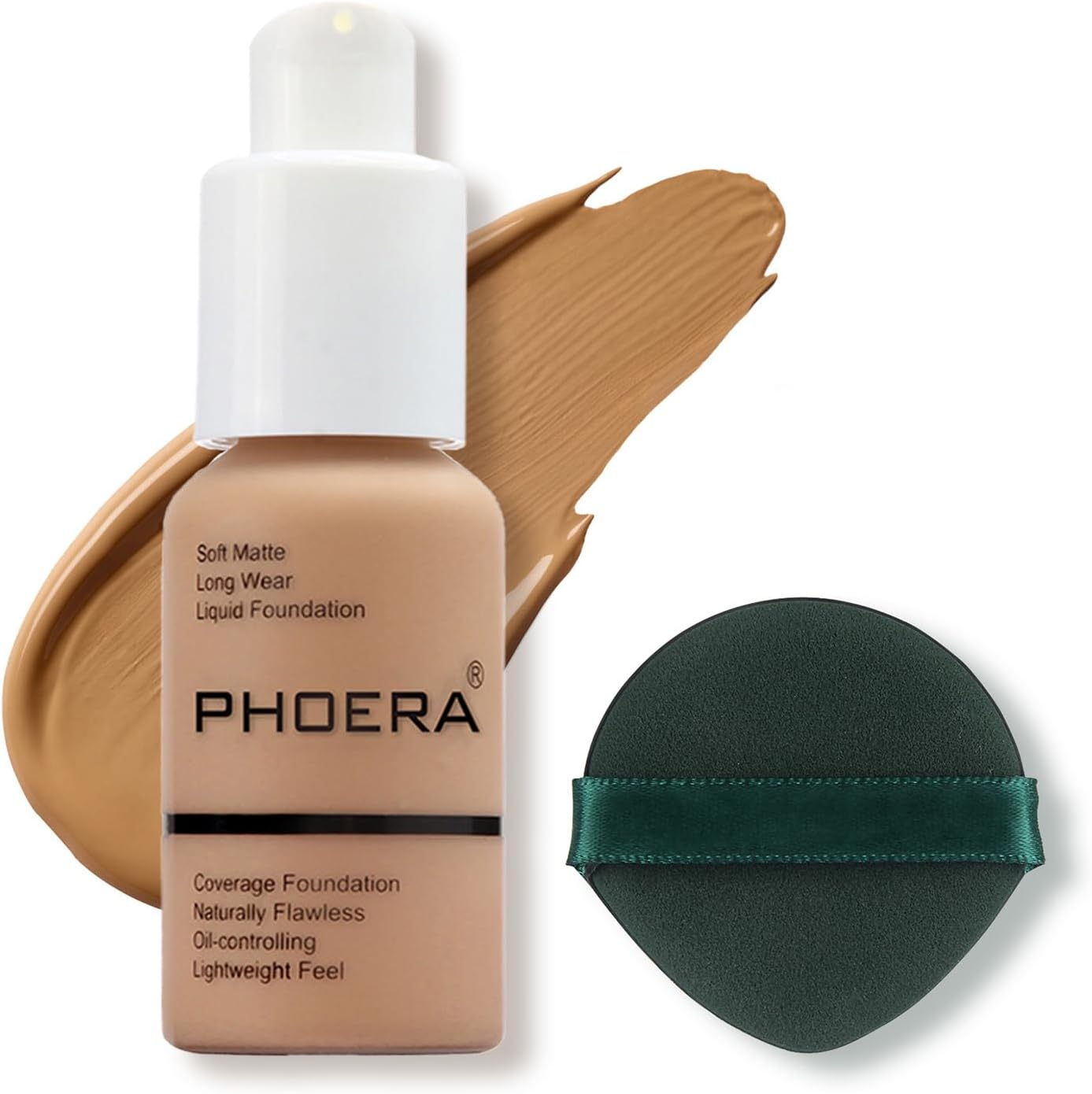 PHOERA Face Foundation,Liquid Foundation,Foundation Full Coverage,Long Lasting Perfect 30Ml Matte Oil-Control Concealer 6 Colors Optional,Great Choice and Gift (#105 Sand, 30Ml) - 102 Nude image number 3