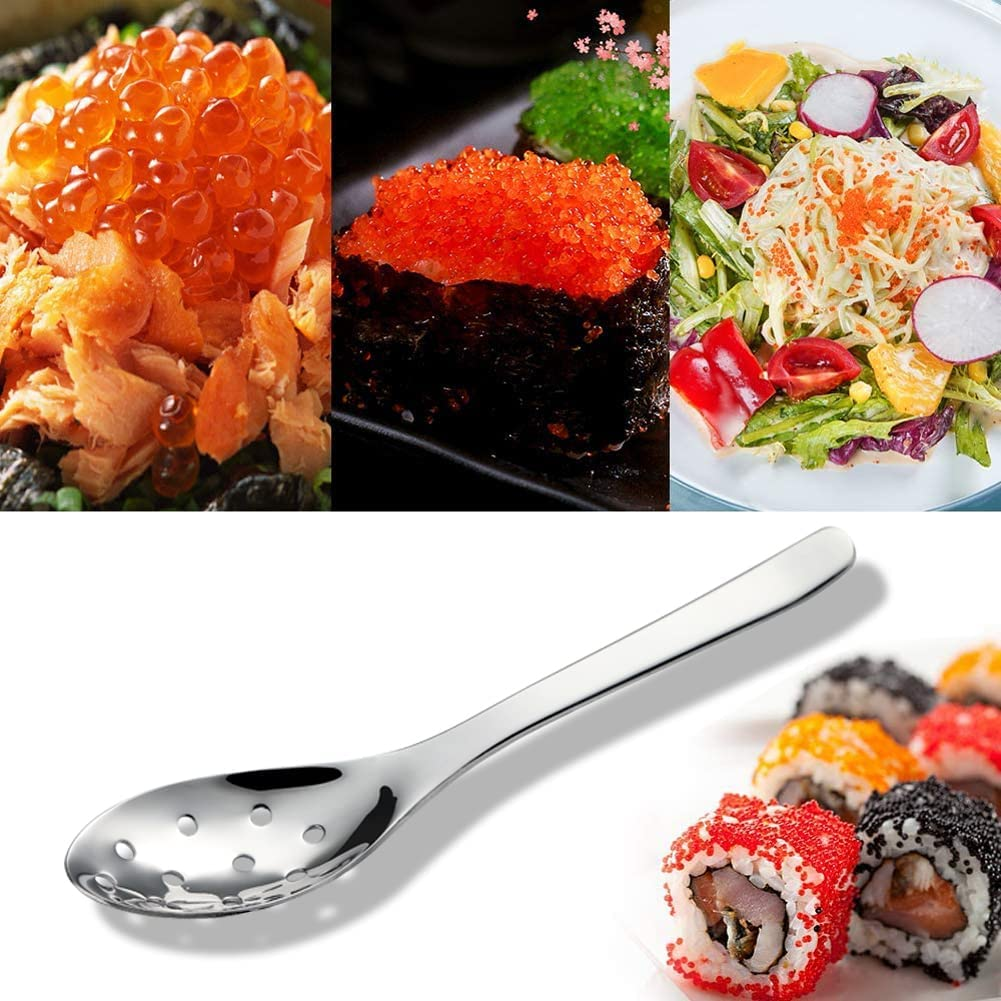 4 Pcs Slotted Spoons,Durable Stainless Steel Soup Spoons,Small Strainer for Home Restaurant Dinner image number 3