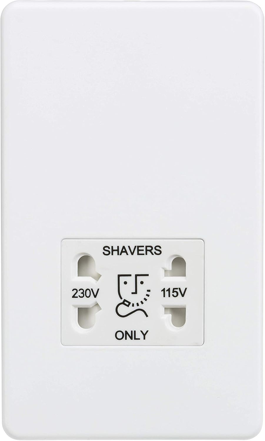 Knightsbridge SF8900MW Screwless 115/230V Dual Voltage Shaver Socket-Matt White image number 6