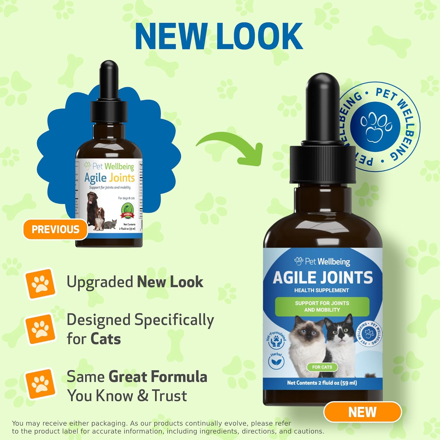 Pet Wellbeing Agile Joints for Cats - Hip and Joint Health, Mobility, Joint Ligament and Cartilage, Devil&rsquo;S Claw, Boswellia - Veterinarian-Formulated Herbal Supplement 2 Oz (59 Ml) image number 4