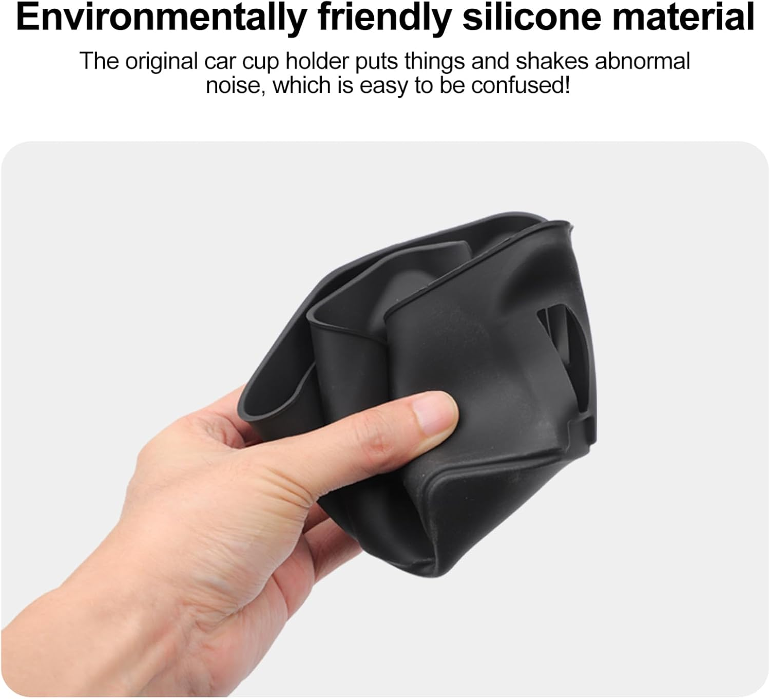 Smabee Center Console Cup Holder Insert for 2024 2025 Lexus GX 550 GX550 Accessories Silicone Drink Organizer Interior Black image number 5