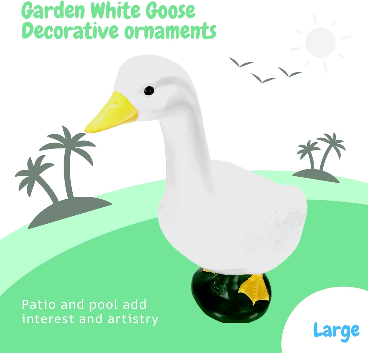 Garden Goose Statue Large, Resin Goose Sculpture Decor, Oorch Goose for Garden Yard Outdoor, 17" H image number 1