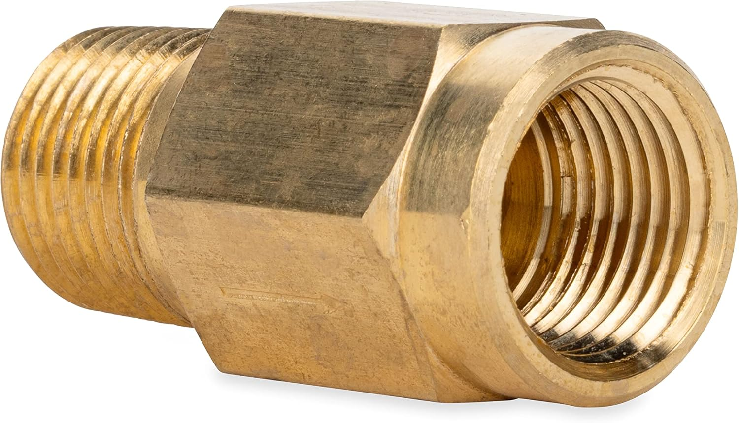 Camco RV Water Heater Backflow Preventer | Features a Heavy-Duty Brass with a Stainless Spring Construction and a 1/2-Inch Male X Female NPT (23303) image number 1