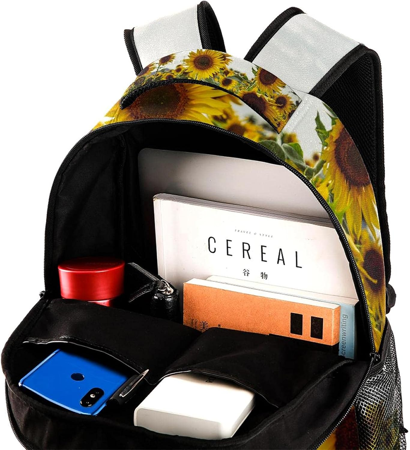 Sunflowers Backpack Students Shoulder Bags Travel Bag College School Tote Backpacks image number 5