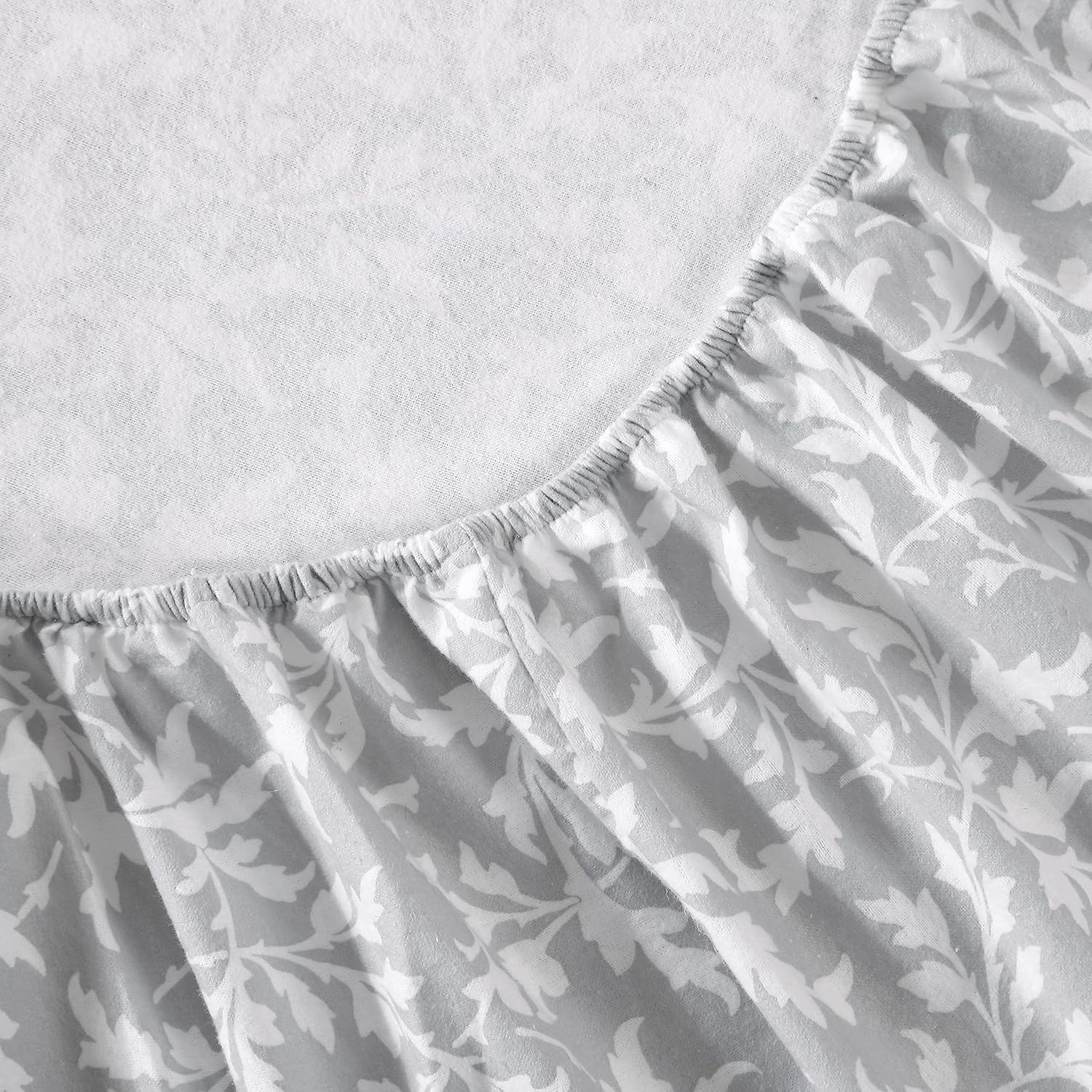 Laura Ashley - Full Sheet Set, Cotton Flannel Bedding, Brushed for Extra Softness & Comfort (Crestwood Pastel Grey, Full) image number 6