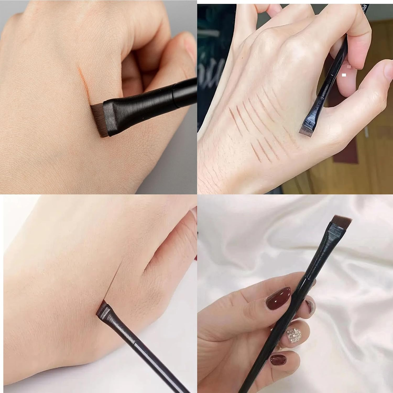 CJESLNA Fine Angled Eyeliner Brushes, Eye Liner Brush, Fine Angled Eyeliner Eyebrow Concealer Brushes,Ultra Thin Slanted Flat Angle for Beauty Cosmetic Tool (BLACK) image number 5