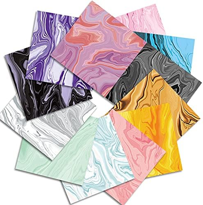 DESEACO Marbled Scrapbook Paper Pad 6X6, Watercolored Single-Sided Decopodge Paper,Colorful Cardstock Paper Scrapbooking DIY Decorative Background Cardmaking Supplies, Junk Journal Craft Paper-24Pcs