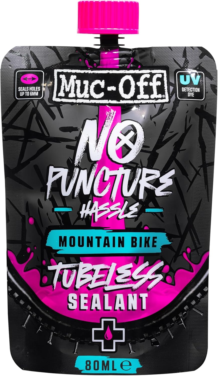 Muc off No Puncture MTB Hassle Tubeless Sealant, 80 Ml - Tubeless Tyre Sealant for Bicycle Puncture Repair - Durable Bike Tyre Sealant for Mountain Bikes image number 5